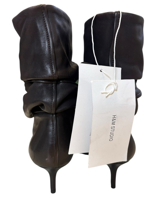 H&M Studio Collection 2026 NWT Heeled Leather Boots in Sz 38 - Picture 10 of 11